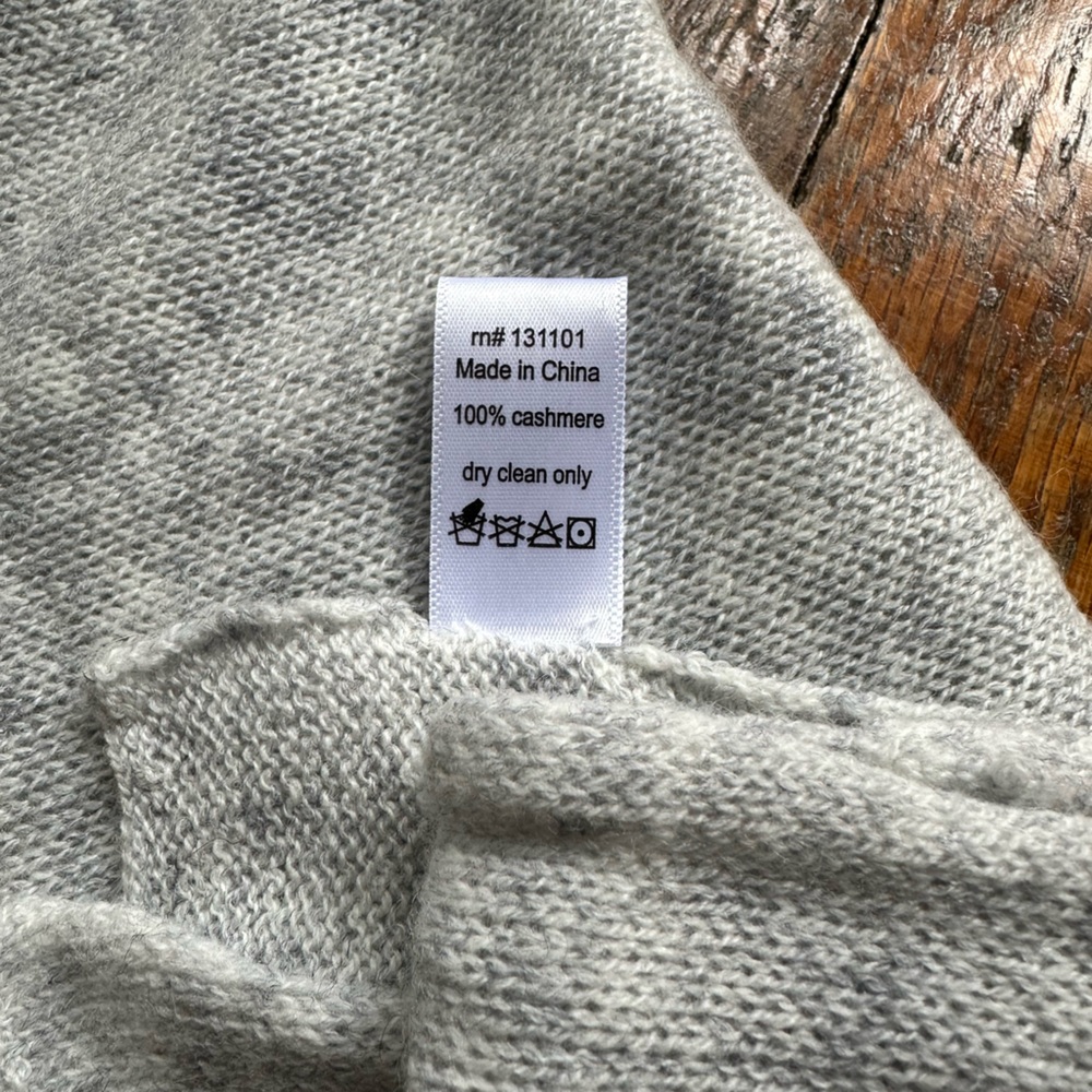 Beryll Light Gray Cashmere Wrap with Jewelry Adornment - Picture 2 of 5